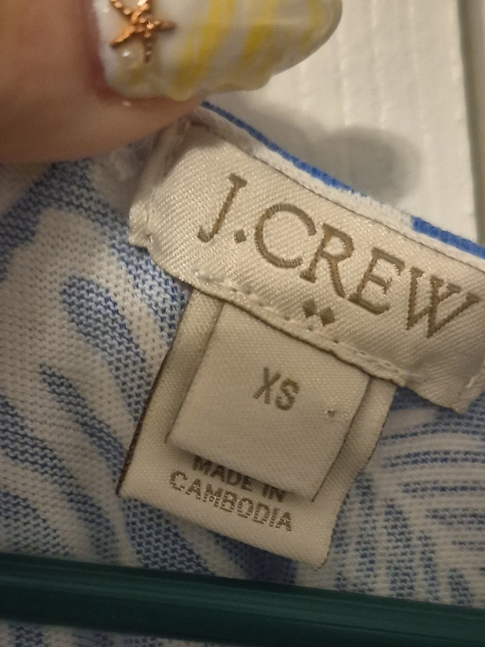 J. Crew Blue and White Floral Tank Top